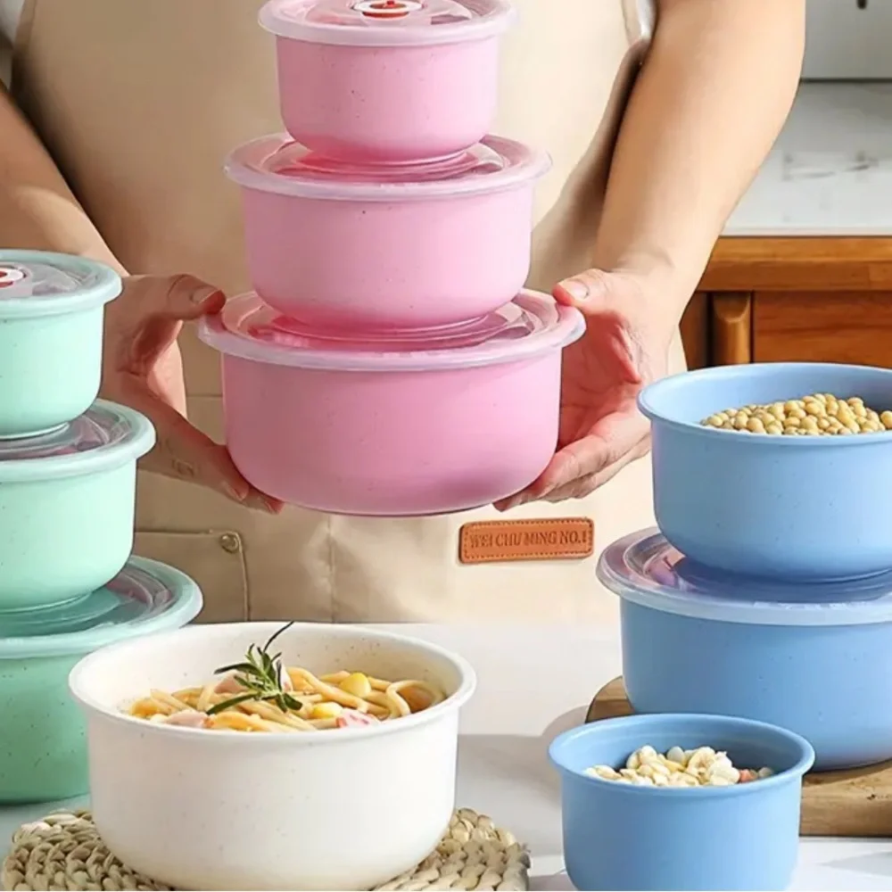 3pcs/set Storage Containers, Fresh Bowl‎ Set Lunch Box With bowls with lids